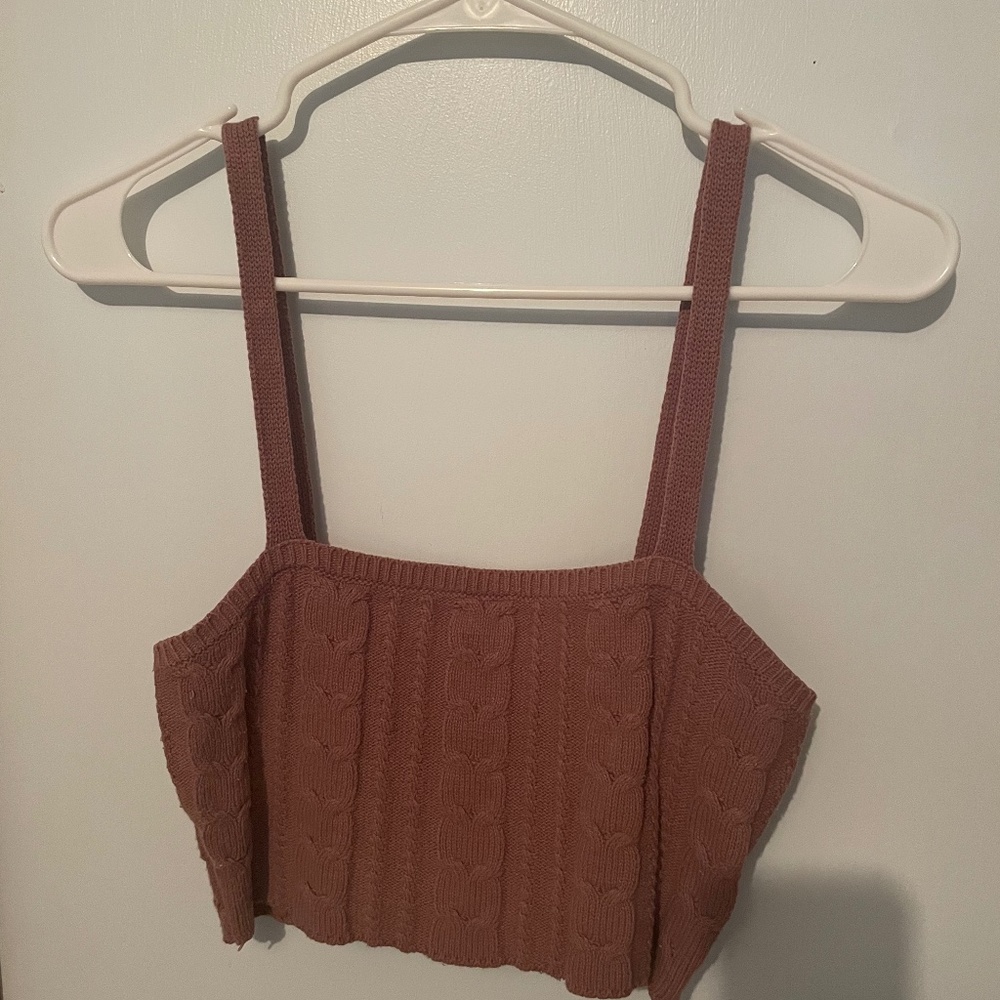 Pink Knit Crop Top